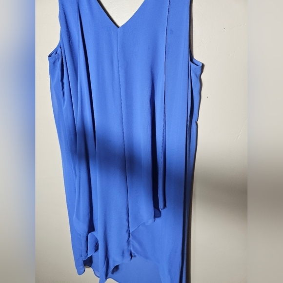 Chico's Blue Ruffle Midi Dress Women's Size 1 - Picture 7 of 10
